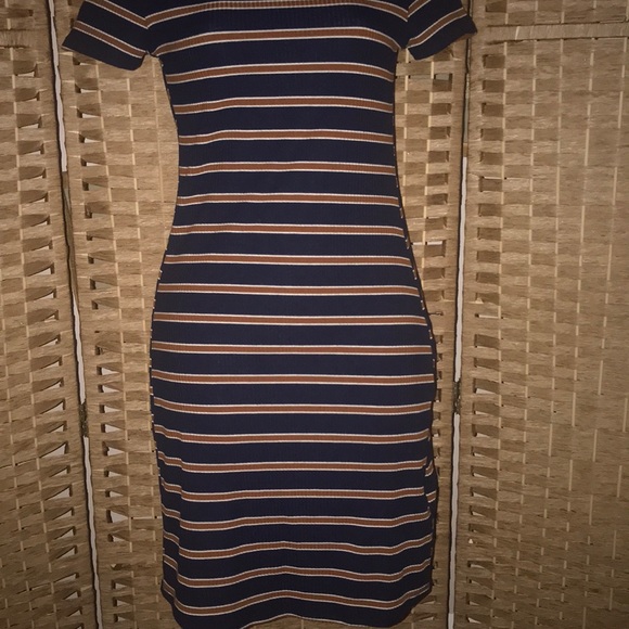 Forever 21 striped ribbed dress sz medium Like new - Picture 3 of 10